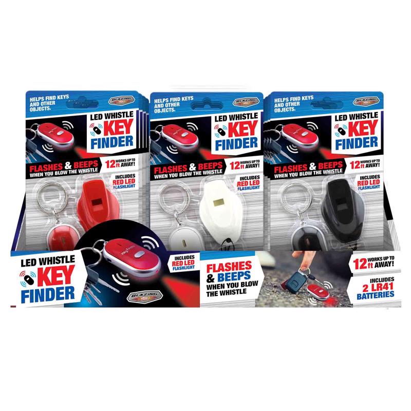 Blazing LEDz Plastic Assorted LED Whistle Key Finder, Pack of 24