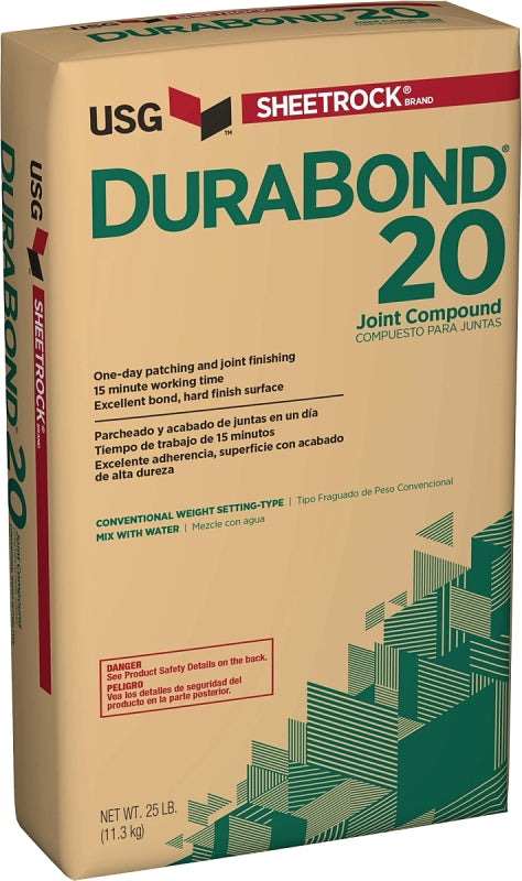 USG Durabond 20 380581 Joint Compound, Powder, White, 25 lb
