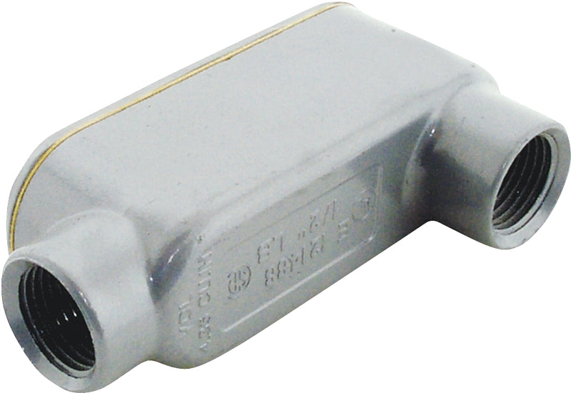 Halex 58605 Conduit Body, 1/2 in Hub, 4-1/4 in OAL, Threaded, Aluminum