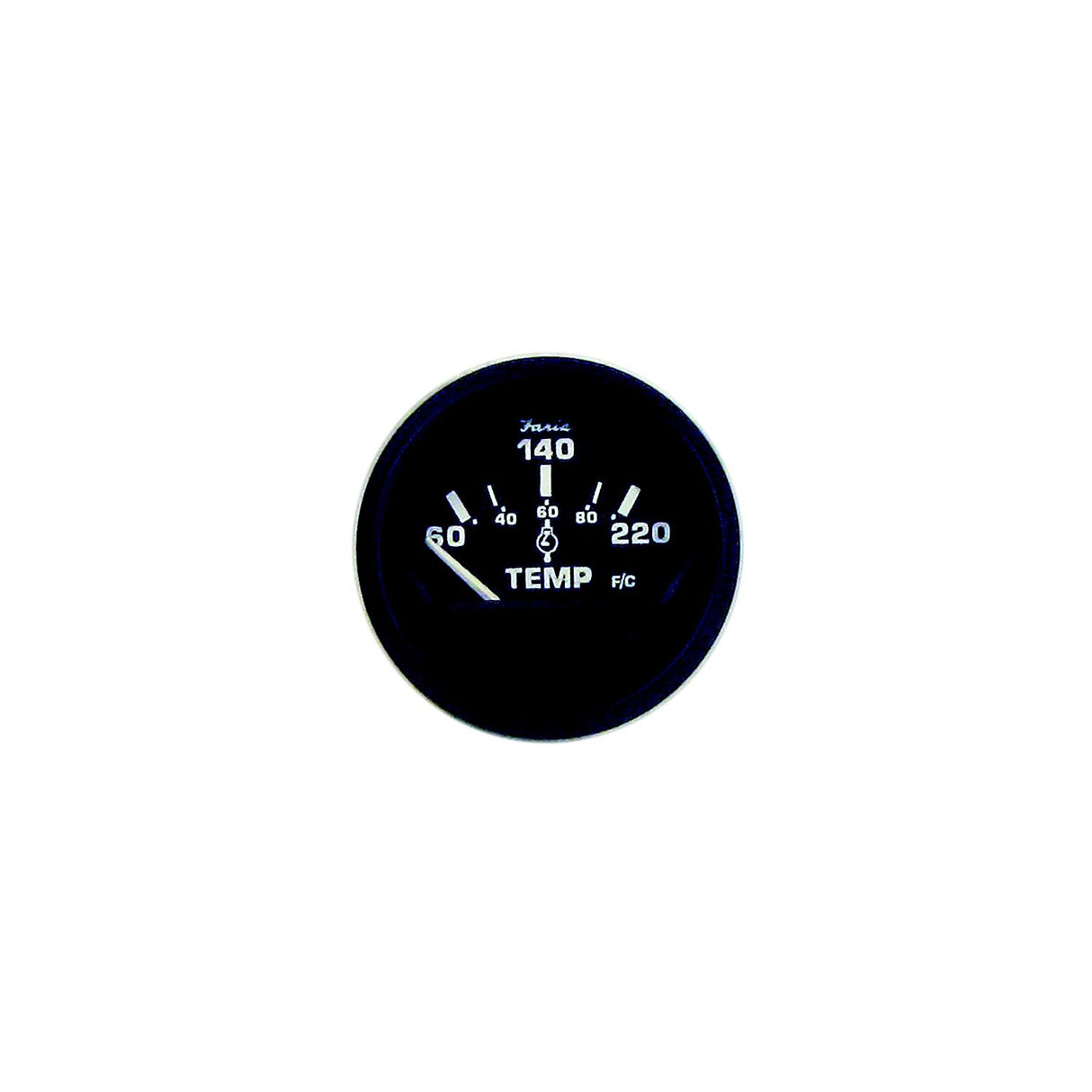 Faria 12819 Euro Black 2″ Cylinder Head Temperature Gauge With Sender (60-220F)