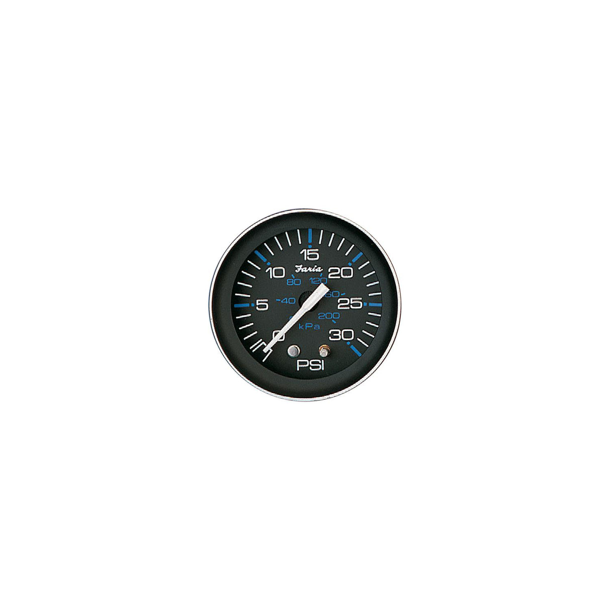 Faria Coral Black 2″ Water Pressure Gauge Kit 30 PSI