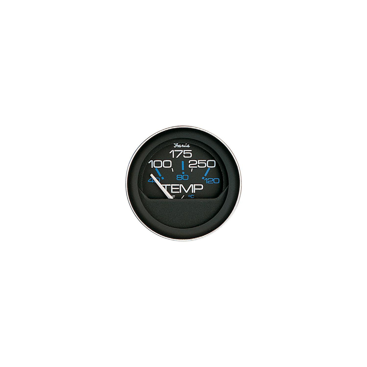 Faria Coral Black 2″ Water Temperature Gauge (100-250F)