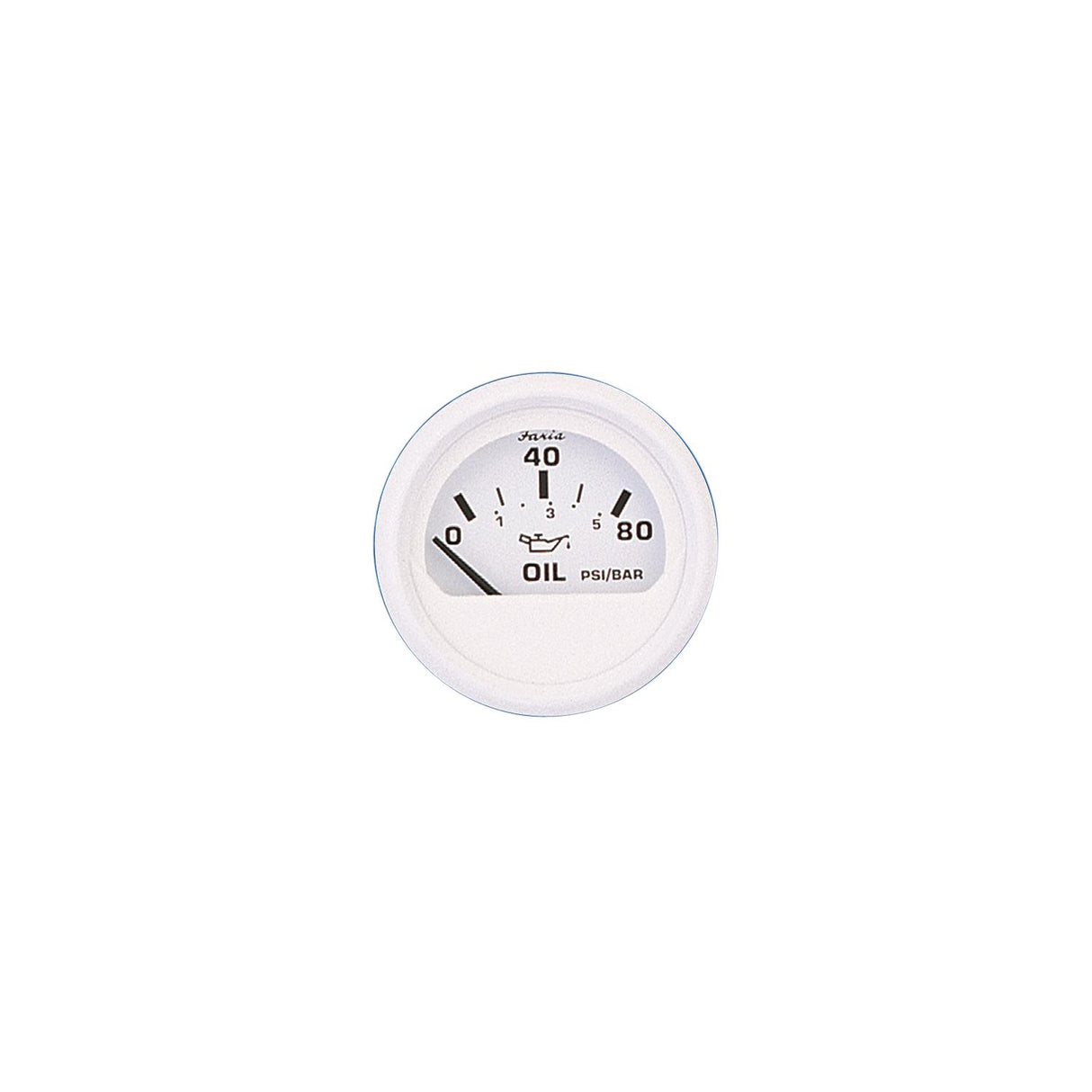 Faria Dress White 2″ Oil Pressure Gauge 80 PSI