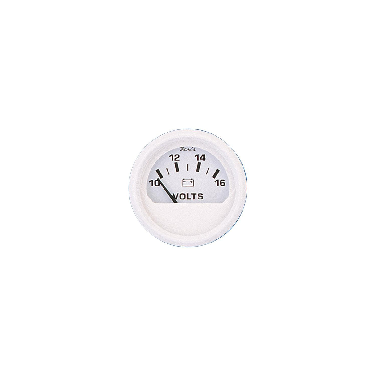 Faria Dress White 2″ Voltmeter Gauge (10-16 VDC)