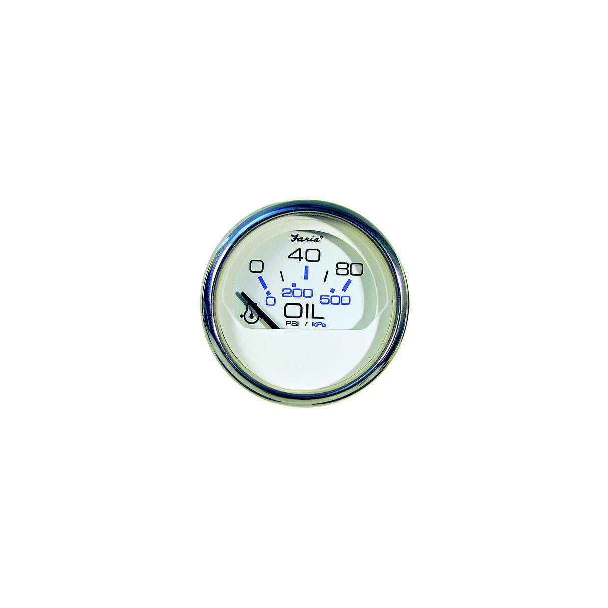Faria Chesapeake SS White 2″ Gauge - Oil Pressure Gauge 80 PSI