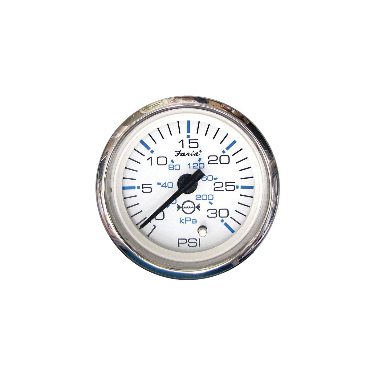 Faria Chesapeake SS White 2″ Gauge - Water Pressure Gauge Kit 30 PSI