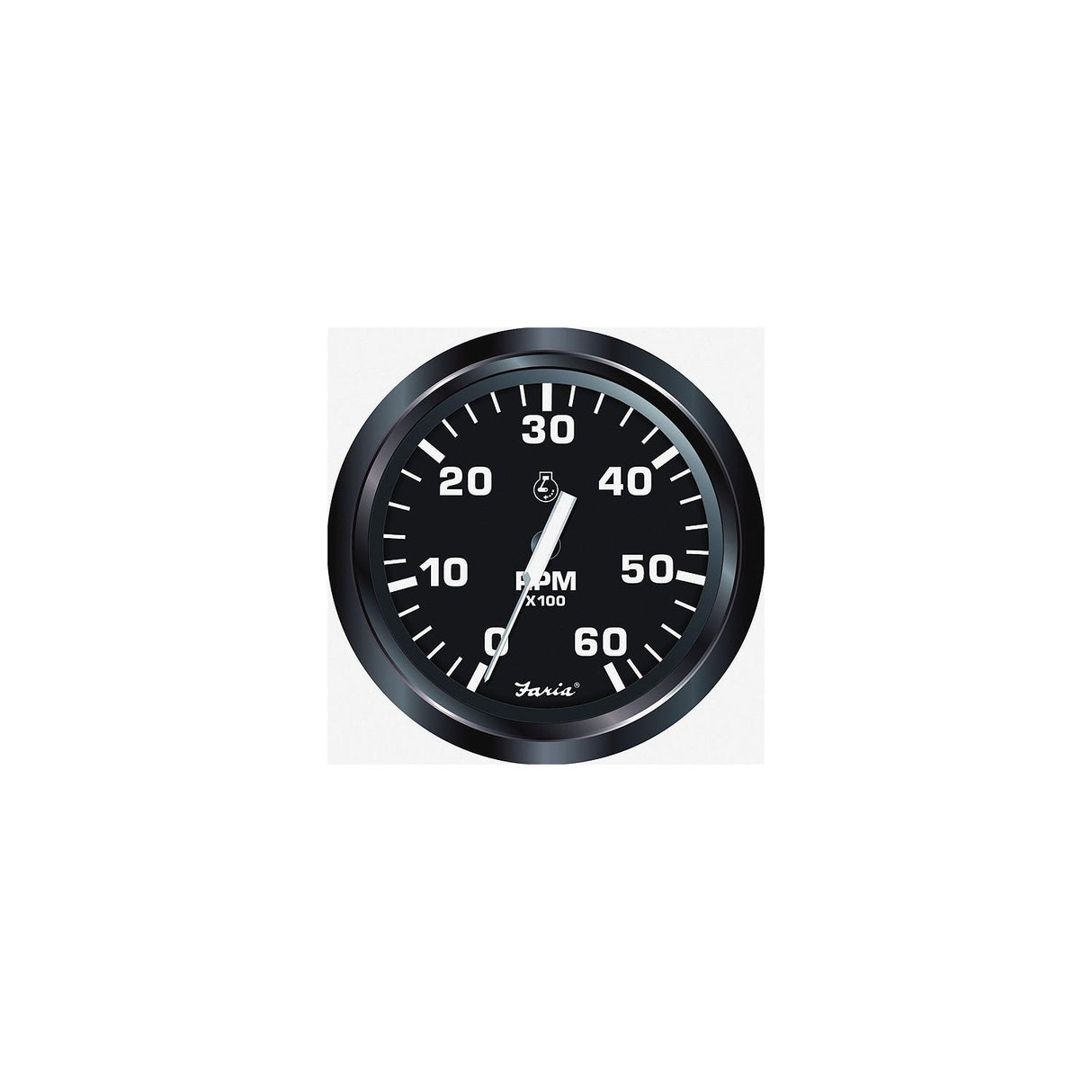 Faria 32804 Euro 4″ Gauge - 6000 RPM Tachometer (Gas) (Inboard & I/O)