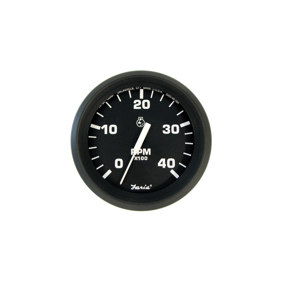 Faria 32842 Euro Black 4″ Gauge - 4000 RPM Tachometer (Diesel) (Mechanical Takeoff & Var Ratio Alt)