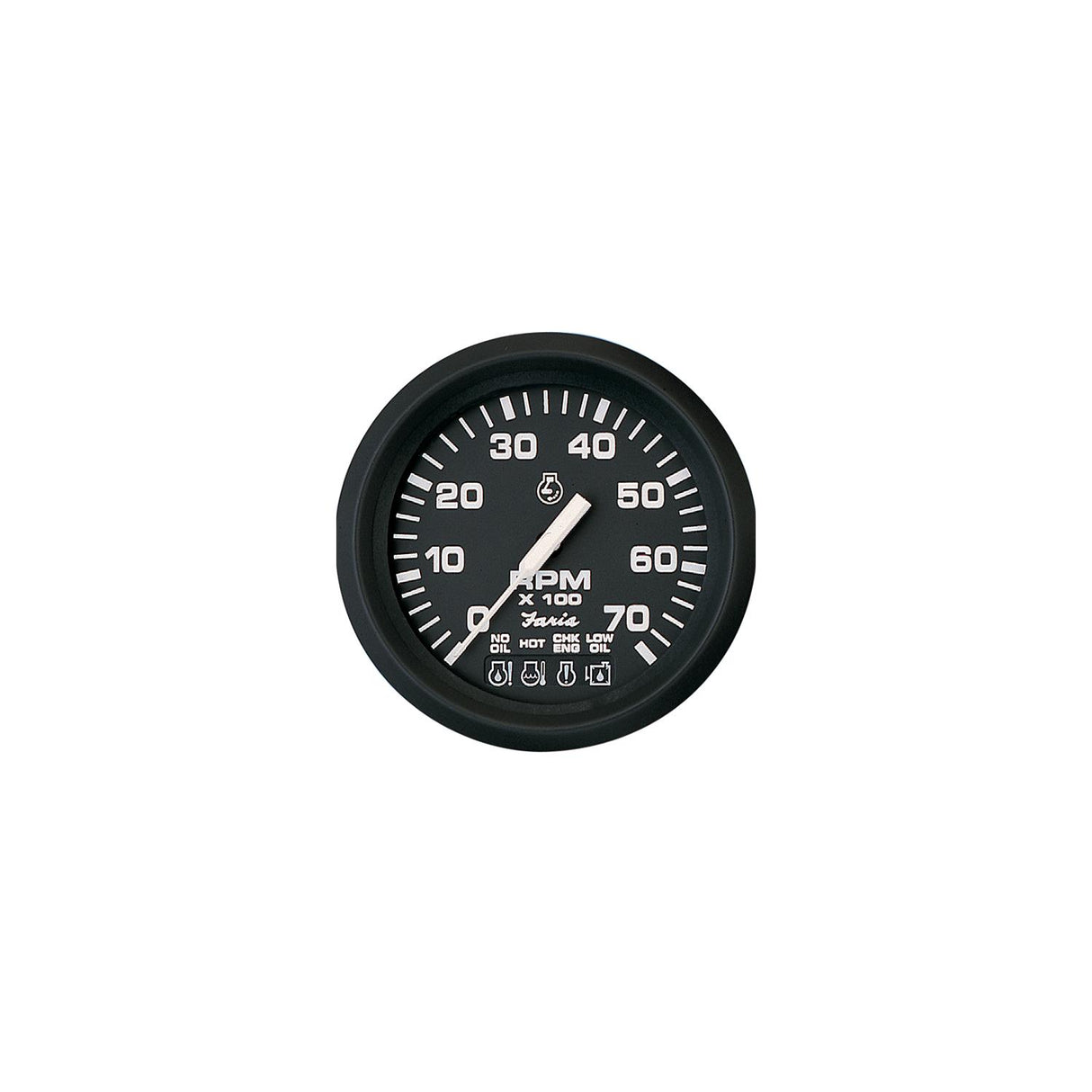 Faria 32850 Euro 4″ Gauge - 7000 RPM Tachometer With System Check Indicator (Gas) (J/E Outboard)
