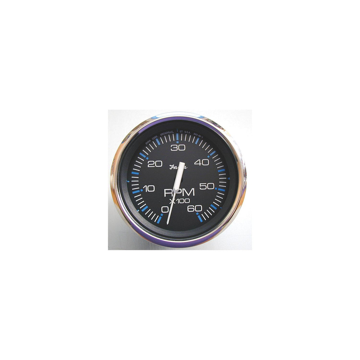 Faria Chesapeake SS Black 4″ Gauge - 6000 RPM Tachometer (Gas) (Inboard & IO)