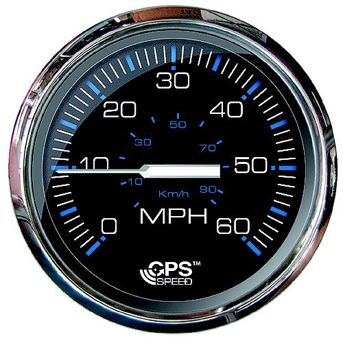 Faria F33761 Chesapeake SS Black 5" Gauge - 60 MPH GPS Speedometer