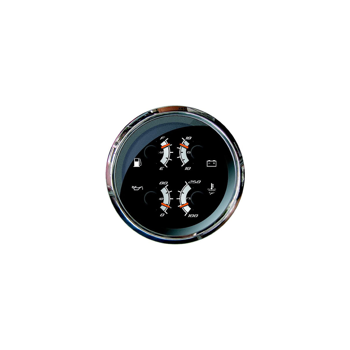Faria F22014 Platinum 4″ Gauge - Multifunction: Fuel Level, Oil PSI, Water Temp, Voltmeter