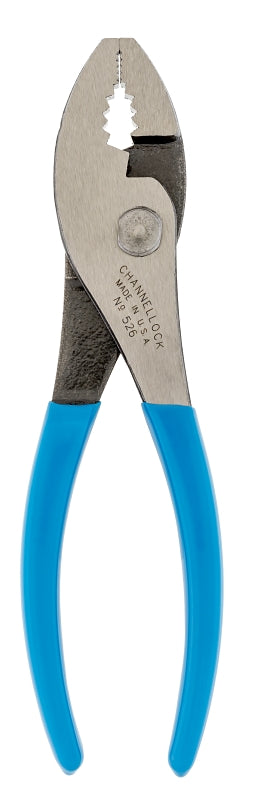 Channellock 526 Slip Joint Plier, 6-1/2 in OAL, 3/4 in Jaw Opening, Blue Handle, Comfort-Grip Handle, 1-9/32 in W Jaw
