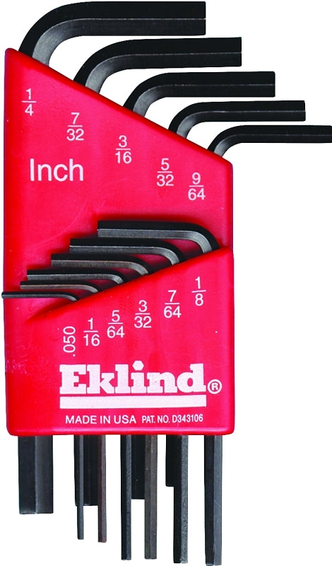 Eklind 10111 Hex Key Set, Includes: 0.05 to 1/4 in Keys, 11-Piece, Steel