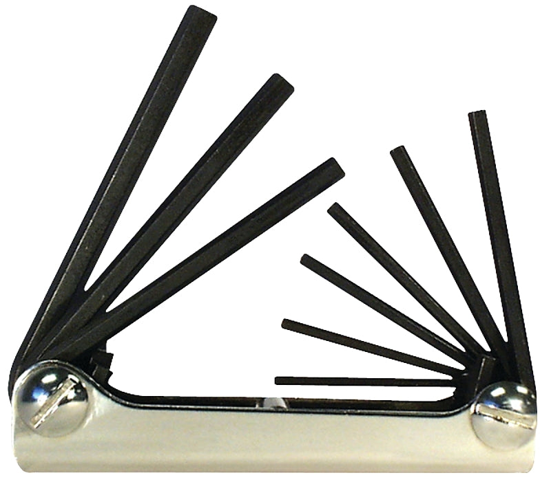Eklind 20911 Hex Key Set, 9-Piece, Alloy Steel, Black, Specifications: Classic Steel Handle