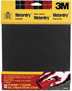 3M 9084 Sandpaper, 11 in L, 9 in W, 600 Grit, Ultra Fine, Silicone Carbide Abrasive