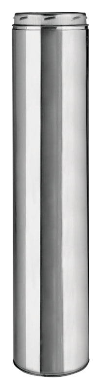 Selkirk 208012U Chimney Pipe, 8 in ID, 10 in OD, 12 in L, Stainless Steel, Includes: Twist-Lock Coupler