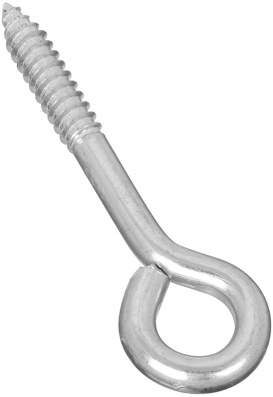 National Hardware N220-681 Lag Screw Eye, 5/16 in, 0.31 in Dia Wire, 1.62 in L Thread, 4 in OAL, 175 lb Working Load, Pack of 10