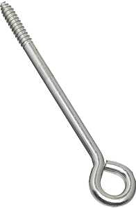 National Hardware N220-715 Lag Screw Eye, 3/8 in, 3/8 in Dia Wire, 2 in L Thread, 8 in OAL, 230 lb Working Load, Steel, Pack of 10