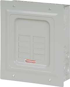 Eaton BR48L125FP Load Center, 125 A, 8-Pole, 4-Space, 8-Circuit, Main Lug, NEMA 1 Enclosure, Flush