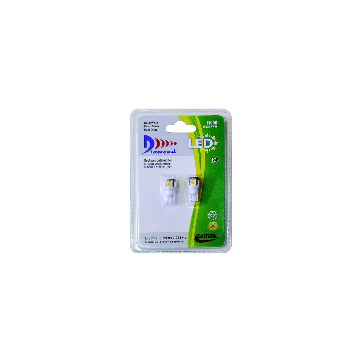 Diamond Group DG72610WVP 194 Replacement LED Bulb, Soft