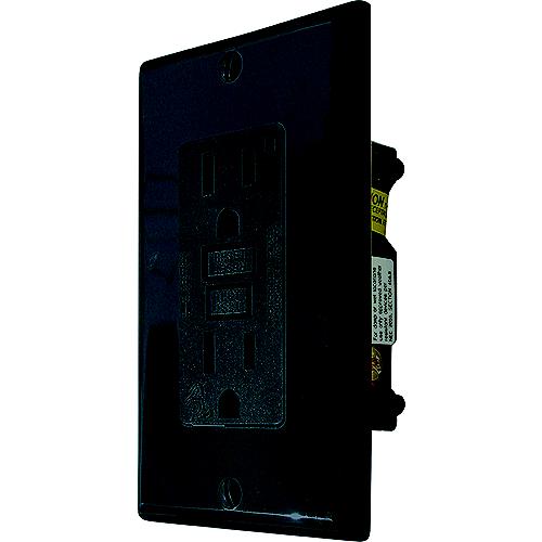 Diamond Group GFI Receptacle w/Light, Black