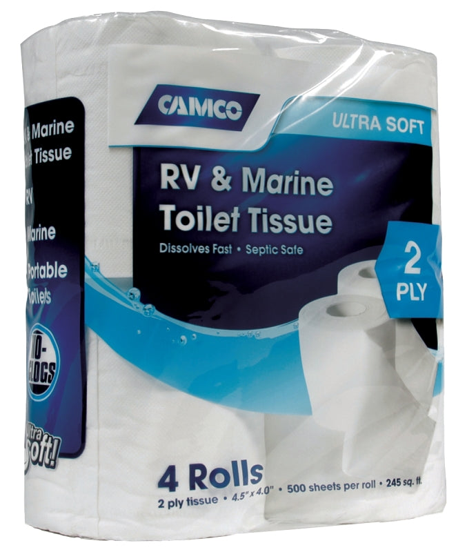 Camco USA 40274 Toilet Tissue, 2-Ply, 500 Sheets per Roll, Pack of 8