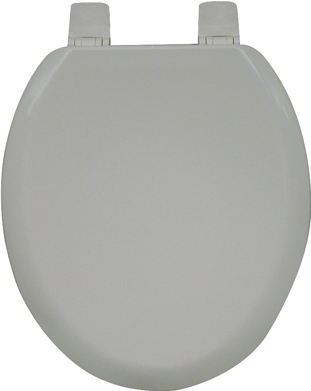 Bemis 5000-492 Toilet Seat, Molded Wood, Silver, Adjustable Hinge