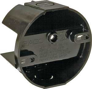 Raco 7120 Ceiling Box, 4 in W, 1-1/2 in D, 4 in H, Polycarbonate, Black