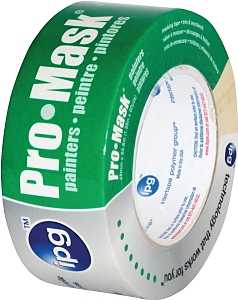 IPG 5204-2 Painter's Masking Tape, 60 yd L, 1.87 in W, 6 mil Thick, Crepe Paper/Synthetic Rubber Backing, Beige
