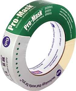 IPG 5202-1 Painter's Masking Tape, 60 yd L, 0.94 in W, 6 mil Thick, Crepe Paper/Synthetic Rubber Backing, Beige