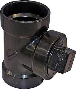 Canplas 102115ABC Test Pipe Tee, 2 in, Hub x FNPT, ABS, Black