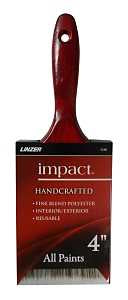 Linzer 3180-4 Paint Brush, Natural/Sable Brown, Wood Handle, 4 in W, 3-1/2 in L Bristle, Polyester Bristle