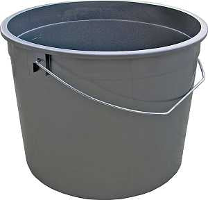 Leaktite-IPL Plastics 1000535 Ring-Free Pail, 5 qt Capacity, HDPE, Silver