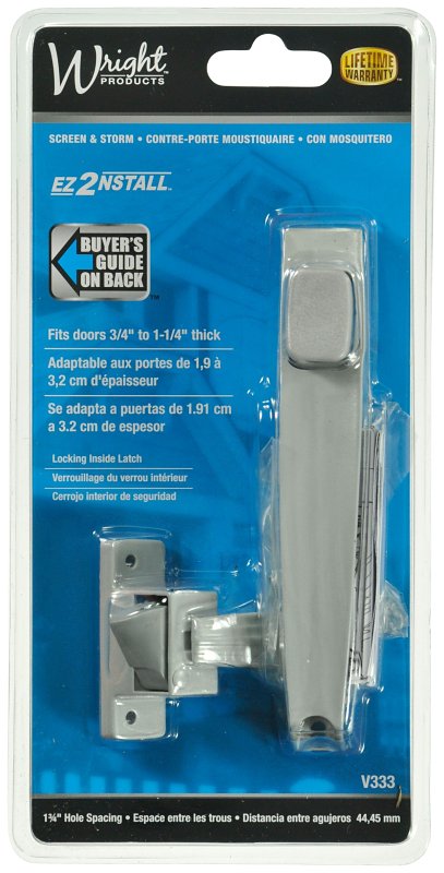 Wright Products V333 Pushbutton Latch, 1-3/4 in Hole Spacing