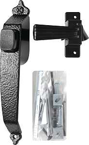 Wright Products VC333BL Pushbutton Latch, Black, 1-3/4 in Hole Spacing, 3/4 to 1-1/4 in Thick Door