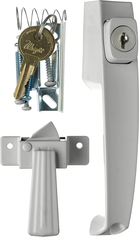 Wright Products VK333X3 Pushbutton Latch, 1-3/4 in Hole Spacing, Includes: Mounting Hardware, Strike Plate