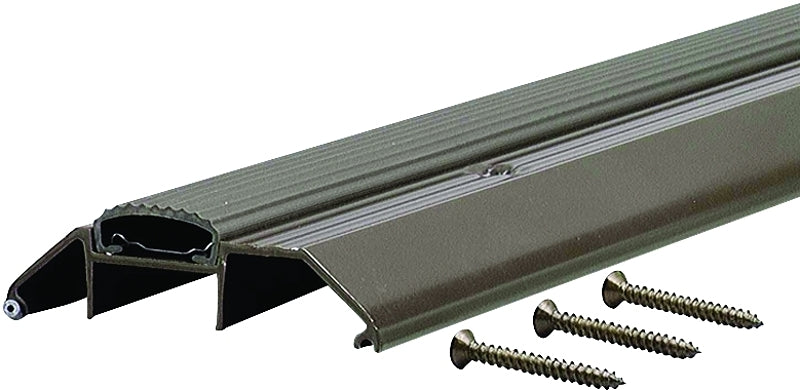 M-D 10017 Heavy-Duty Threshold, 36 in L, 3-3/4 in W, High Profile, Aluminum, Brown