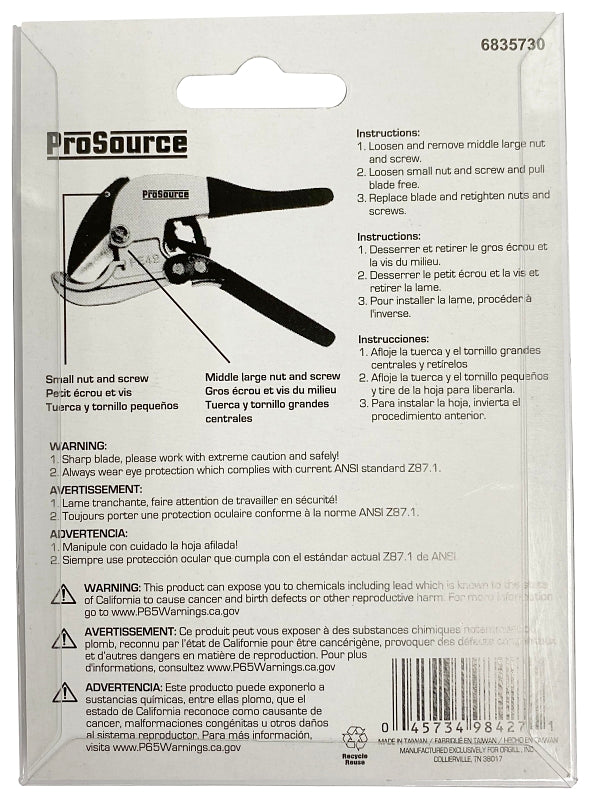 ProSource PE-42-S-B-3L Cutter Blade, 2.5 mm Thick, Steel, Nickel Plated