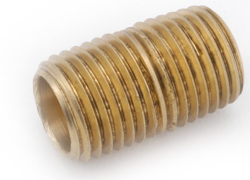 Anderson Metals 736112-04 Pipe Nipple, 1/4 in, NPT, Brass, SCH 40 Schedule, 7/8 in L