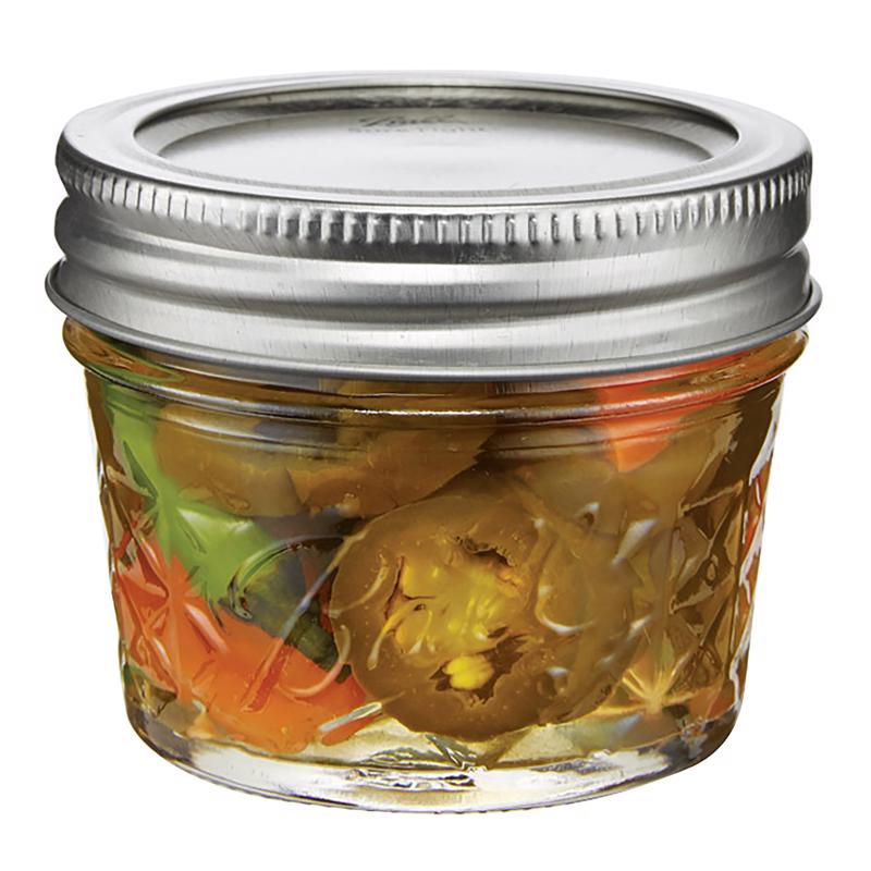 Ball Quilted Crystal Regular Mouth Jelly Jar 4 oz 12 pk