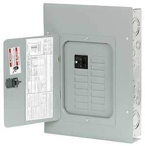 Eaton BRP12B100 Load Center, 24-Pole, 100 A, 12-Space, 24-Circuit, Main Breaker, Plug-On Neutral, Type BR