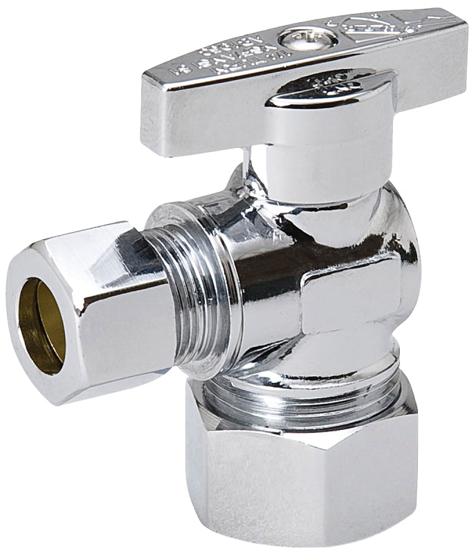 B & K ProLine Series 190-032HC Stop Valve, 5/8 x 3/8 in Connection, Compression, 125 psi Pressure, Quarter-Turn Actuator