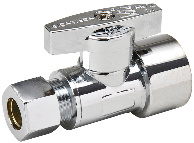 B & K ProLine Series 191-232HC Supply Line Stop Valve, 3/8 x 1/2 in Connection, Compression x FIP, 125 psi Pressure