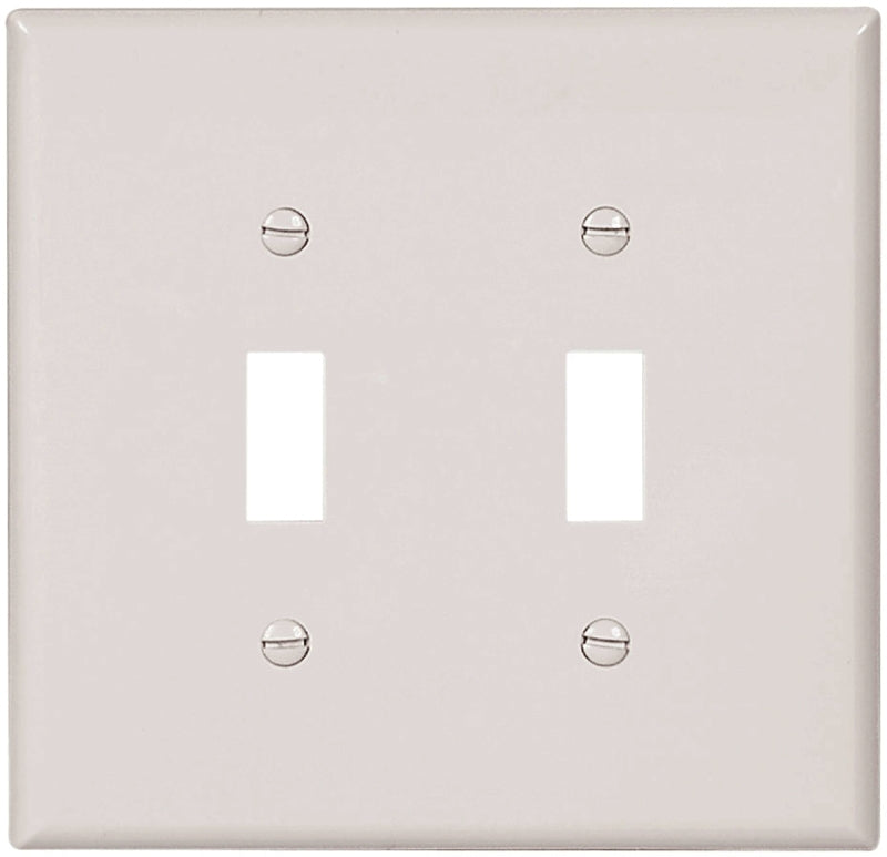 Eaton 2149W-BOX Wallplate, 5-1/4 in L, 5.31 in W, 2-Gang, Thermoset, White, Pack of 10
