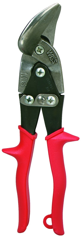 Wiss M6R Aviation Snip, 9-1/4 in OAL, 1-1/4 in L Cut, Straight Cut, Molybdenum Steel Blade, Non-Slip Handle