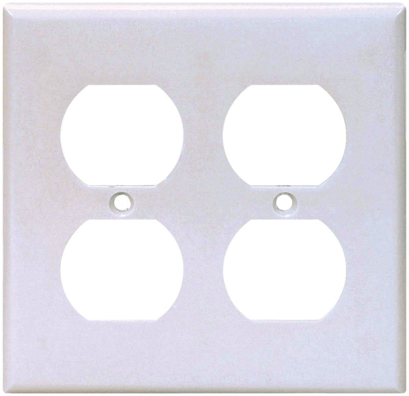 Eaton Wiring Devices 2150W-BOX Receptacle Wallplate, 4-1/2 in L, 4-9/16 in W, 2 -Gang, Thermoset, White, Pack of 10