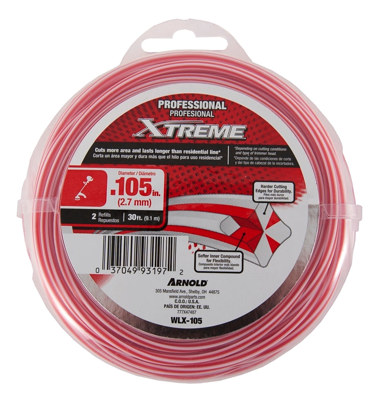 Arnold Xtreme Professional Series WLX-105 Trimmer Line, 0.105 in Dia, 30 ft L, Monofilament