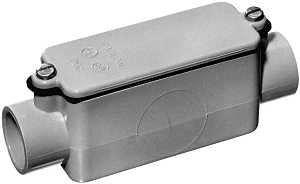 Carlon E987D-CTN Conduit Body, 1/2 in Hub, 4-11/16 in OAL, PVC, Gray