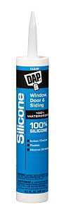 DAP 08641 Window and Door Sealant, Silicone, Clear, -40 to 400 deg F, 9.8 fl-oz Cartridge, Pack of 12